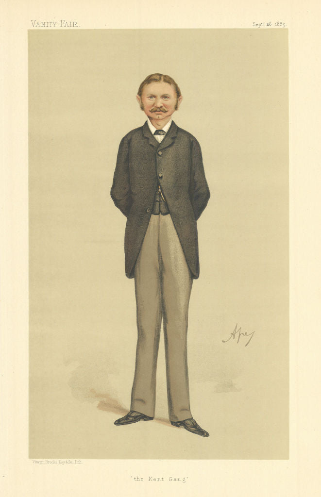 VANITY FAIR SPY CARTOON Aretas Akers-Douglas 'The Kent Gang' Kent. Ape 1885